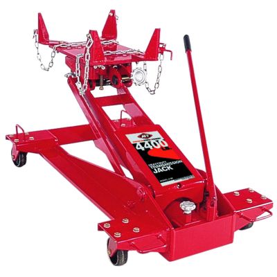 INT3180A image(0) - American Forge & Foundry Transmission Jack - Hydraulic - Floor Style - Square Style W/ Tool Trays - 4,400 Lbs. Capacity - 8.5" Min H to 34" High H - Manual Hand Pump - Heavy Duty