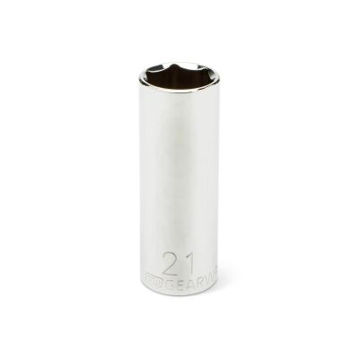 KDT80647 image(0) - GearWrench 1/2 Inch Drive 6 Point Deep Metric Socket 21mm
