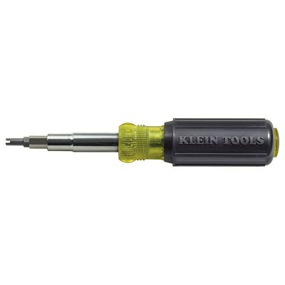 KLE32527 image(0) - Klein Tools Multi-Bit Screwdriver / Nut Driver, 11-in-1, Ph, Sl, Sq, Schrader Bits