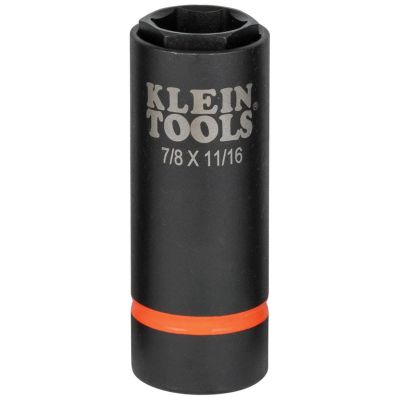 KLE66064 image(0) - Klein Tools 2-in-1 Impact Socket, 6-Point, 7/8 and 11/16-Inch