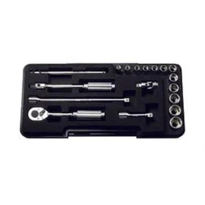KKNP2251M image(0) - Ko-ken USA P2251M 1/4 Sq. Dr. 18 Piece 6-Point Metric Socket set  4-13mm
