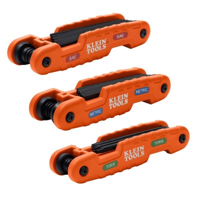 KLE70550T image(0) - Klein Tools Pro Folding Hex Key Set, 10-Key, TORX&reg; Sizes