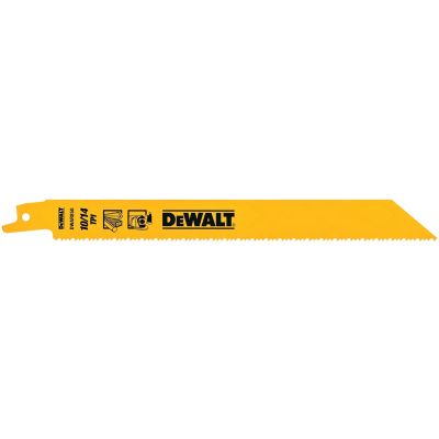 DWTDW4846 image(0) - DeWalt 6-in. 10 tpi General Purpose Straight Back Bi-Metal Reciprocating Saw Blade (5 pk)