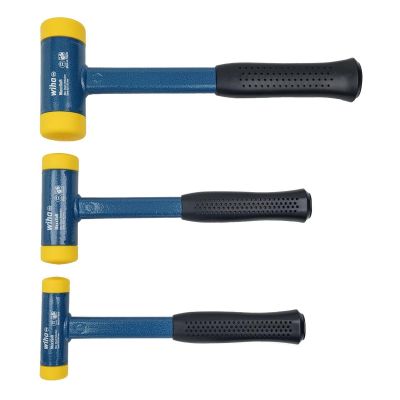 WIH80290 image(0) - Wiha Tools 3 Piece Dead Blow Hammer Set - 30mm, 40mm, and 50mm