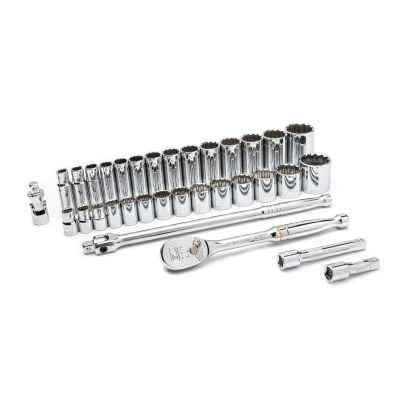 KDT80714D image(0) - GEARWRENCH 33 Piece 1/2 Inch Drive 12 Point Standard & Deep SAE Mechanics Tool Set