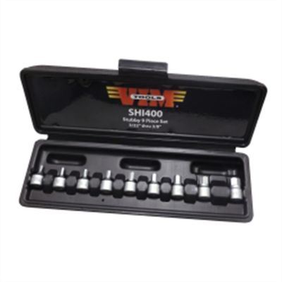 VIMSHI400 image(0) - VIM Tools 10 Piece 1/4�� Dr. Stubby Half-Cut SAE Hex Driver Set, Includes 5/64�� &hyphen; 3/8��