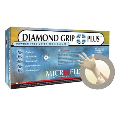 MFXDGP350S-CASE image(0) - Microflex CASE OF DIAMOND GRIP PLUS LATEX GLOVES Small TEN 100pks
