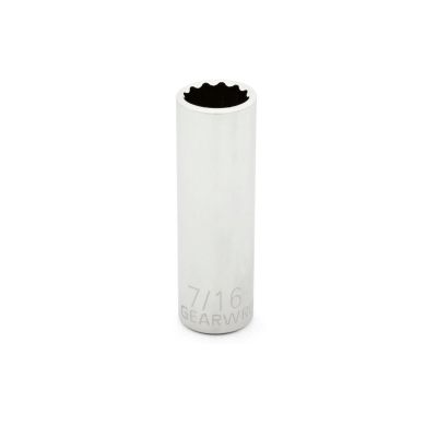 KDT80227 image(0) - GEARWRENCH 1/4 Inch Drive 12 Point Deep SAE Socket 7/16 Inch