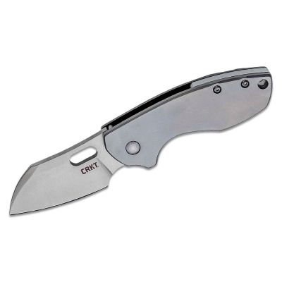 CRK5311 image(0) - CRKT (Columbia River Knife) Pilar 8Cr13MoV Satin Plain Blade Folding Knife with Frame Lock Stainless Steel Handle - Silver