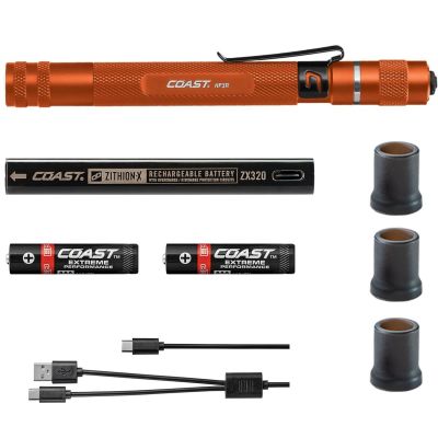 COS21521 image(0) - COAST HP3R 500 Lumen  Rechargeable Penlight with Twist Focus - Color Orange