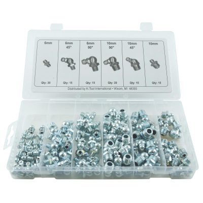 KTI00096A image(0) - K Tool International Metric Grease Fitting Assortment - 140 Pieces