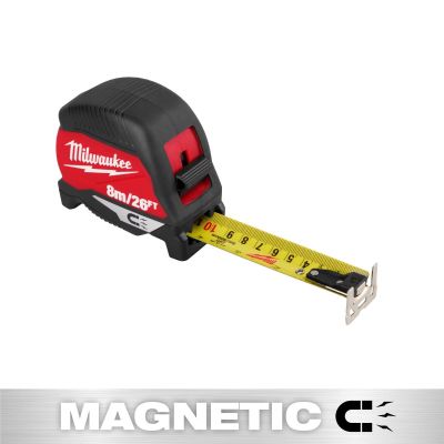 MLW48-22-1026M image(0) - Milwaukee Tool 8m/26ft Magnetic Tape Measure