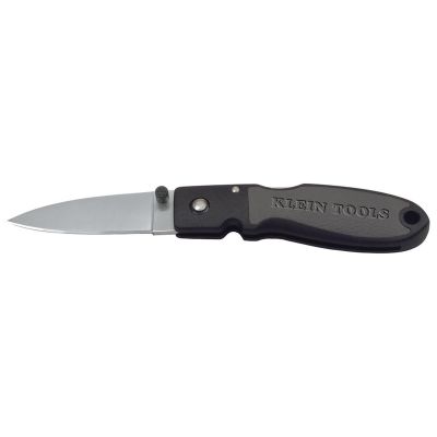 KLE44004 image(0) - Klein Tools Lightweight Lockback Knife 2-1/2-Inch Sheepfoot Blade, Black Handle