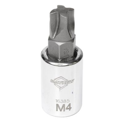 MAY16385 image(0) - Mayhew Mayhew No. 4 Mortorq&reg; Short Insert Socket Bit, 3/8-Inch Drive