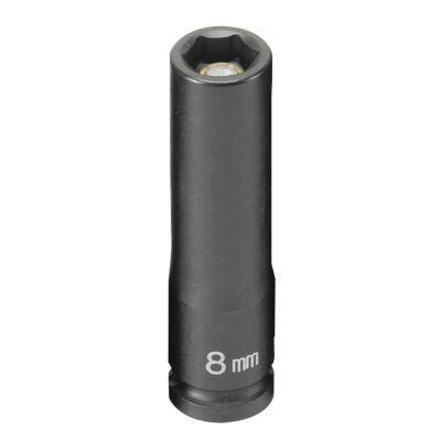GRE908MDG image(0) - Grey Pneumatic 1/4" Drive x 8mm Magnetic Deep Socket