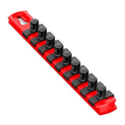 ERN8416M image(0) - Ernst Mfg. 13&rdquo; Magnetic Socket Organizer with 11 Twist Lock Clips - Red - 1/2&rdquo;