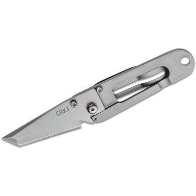 CRK5500 image(0) - CRKT (Columbia River Knife) K.I.S.S. 3Cr13MoV Bead Blast Plain Blade Folding Knife with Frame Lock Stainless Steel Handle - Silver