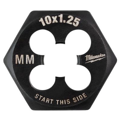 MLW49-57-5353 image(0) - Milwaukee Tool M10-1.25 mm 1-Inch Hex Threading Die