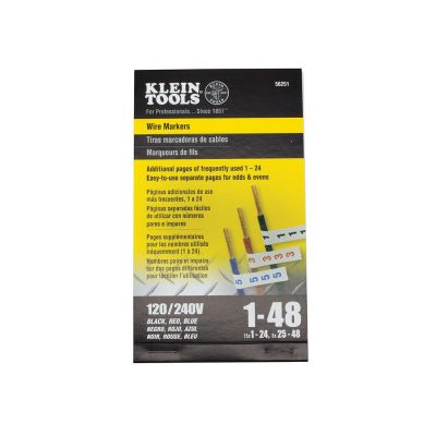 KLE56251 image(0) - Klein Tools Wire Marker Book, 120/240V 3 Phase 1-48