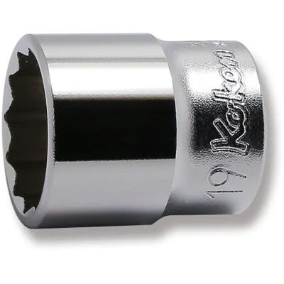 KKN3405M-19 image(0) - Ko-ken USA 3405M-19 3/8 Square Drive Socket 19 mm 12 Point Length 30 mm