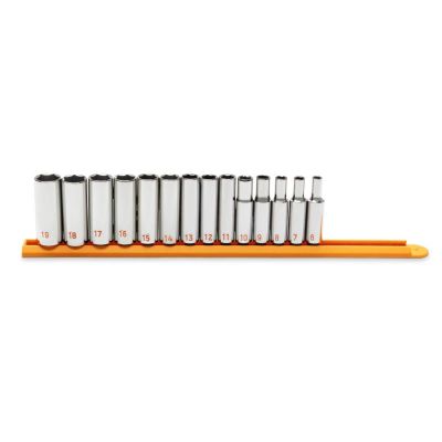 KDT80554H image(0) - GEARWRENCH 14 Piece 3/8" Drive 6 Point Metric Hi-Viz Deep Socket Set