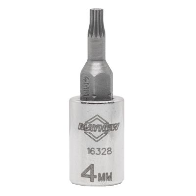MAY16328 image(0) - Mayhew Mayhew 4 MM Triple Square Short Insert Socket Bit, 1/4-Inch Drive