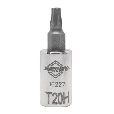 MAY16227 image(0) - Mayhew Mayhew T20H Tamper Torx&reg; Short Insert Socket Bit, 1/4-Inch Drive