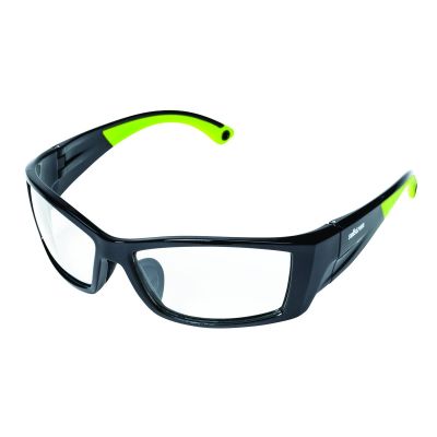 SRWS72400 image(0) - Sellstrom Safety Glasses - XP460 Series - Clear Lens - Black/Green Frame - Sta-Clear&reg; HC/AF