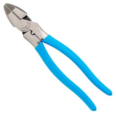 CHA369CR image(0) - Channellock 369CR 9.5 Inch XLT Round Nose Linemen Pliers w/ Crimper