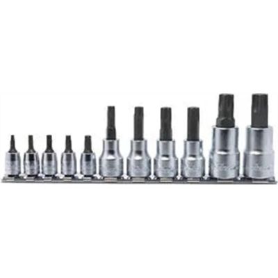 KKNRSX025-11-IP image(0) - Ko-ken USA RSX025/11-IP 1/4, 3/8, 1/2 Square Drive 11 Piece TORXplus Bit Socket Set 10IP-60IP