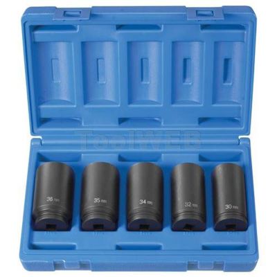 GRE1705SN image(0) - Grey Pneumatic 1/2" Drive 5 Piece Spindle Nut Set