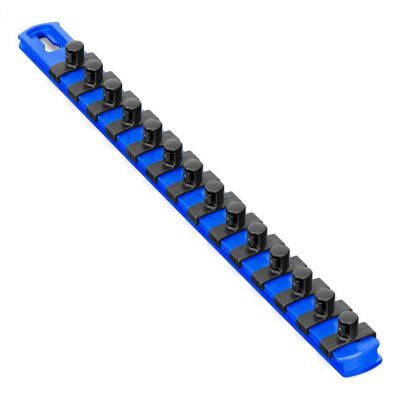 ERN8418 image(0) - Ernst Mfg. 13 Inch Socket Organizer w/Twist Lock Clips - Blue-3/8 Inch