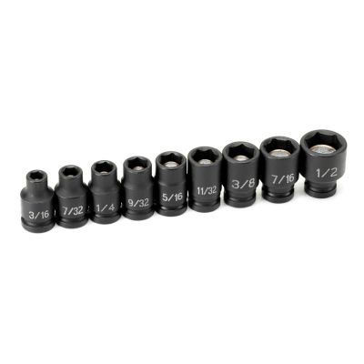 GRE9709G image(0) - Grey Pneumatic 1/4" Drive 9 Piece Magnetic Impact Socket Set