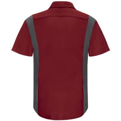 VFISY32FC-RG-M image(0) - Workwear Outfitters Men's Long Sleeve Perform Plus Shop Shirt w/ Oilblok Tech Red/Charcoal, Medium
