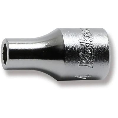 KKN2405M-4 image(0) - Ko-ken USA 2405M-4 1/4 Square Drive Socket 4 mm 12 Point Length 22 mm
