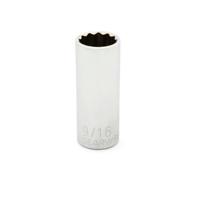 KDT80229 image(0) - GEARWRENCH 1/4 Inch Drive 12 Point Deep SAE Socket 9/16 Inch