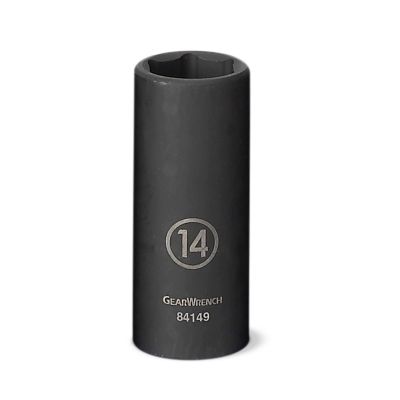 KDT84149 image(0) - GearWrench 1/4 Inch Drive 6 Point Deep Impact Metric Socket 14mm