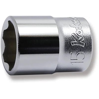 KKN3410M-15 image(0) - Ko-ken USA 3410M-15 3/8 Square Drive Socket 15 mm Surface Length 28 mm