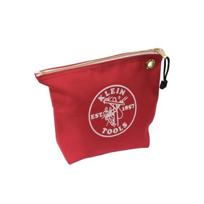 KLE5539RED image(0) - Klein Tools Zipper Bag, Canvas Tool Pouch, 10-Inch, Red