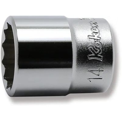 KKN2405M-14 image(0) - Ko-ken USA 2405M-14 1/4 Square Drive Socket 14 mm 12 Point Length 24 mm