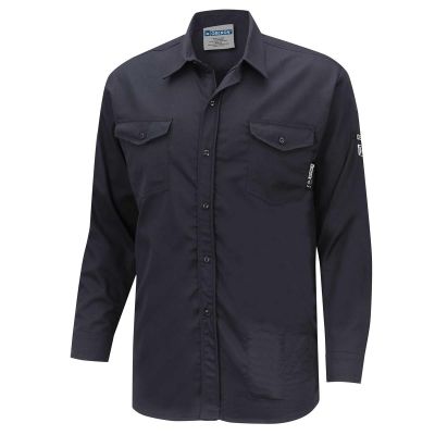 OBRZFI509-4XL image(0) - OBERON Button Up Shirt - FR/Arc-Rated 7.5 oz  88/12 - Navy - Size: 4XL
