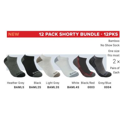 RDB12PKS image(0) - Redback Boots USA 12 pair Variety Shorty Sock Bundle