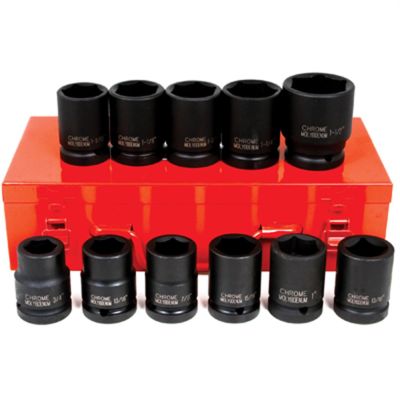 WLMM792 image(0) - Wilmar Corp. / Performance Tool 11 Piece 3/4" Drive Truck Impact Socket Set