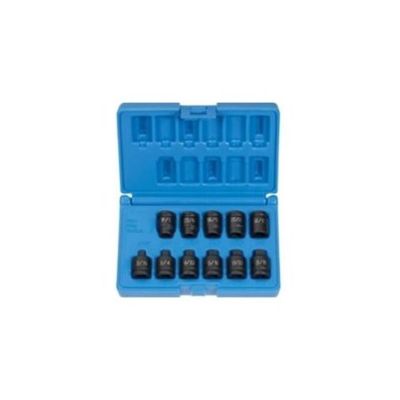 GRE1211P image(0) - Grey Pneumatic 3/8" Drive 11 Piece Pipe Plug Socket Set