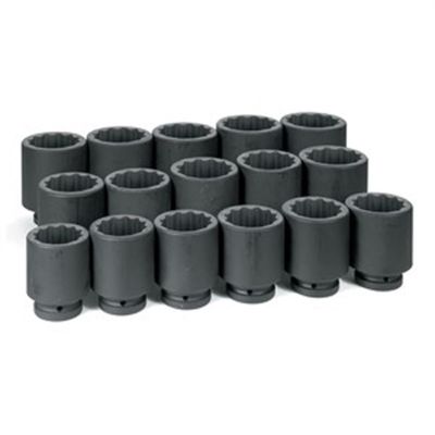 GRE9116D image(0) - Grey Pneumatic 1" Drive 16 Piece Deep Fractional Set 2-1/16" to 3" - 12 Point