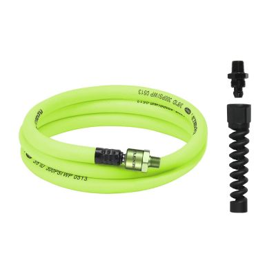 LEGHFZP3806YW2B image(0) - Legacy Manufacturing Flexzilla Pro Custom Length Whip Hose, 3/8" x 6', 1/4 " MNPT High Flow Ball Swivel, 1/4" MNPT Reusable Fitting