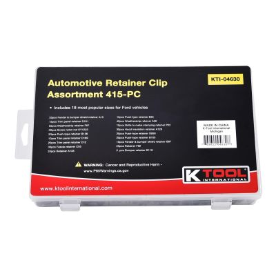 KTI04630 image(0) - K Tool International Automotive Retainer Clip Assortment - 415 Pieces