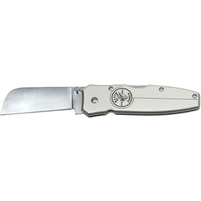 KLE44007 image(0) - Klein Tools Lightweight Lockback Knife 2-1/2-Inch Coping Blade, Silver Handle