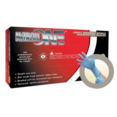 MFXNO123L image(0) - Microflex NITRON ONE LIGH POWDER NITRILE GLOVES LARGE