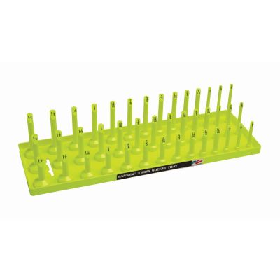 HNE12073 image(0) - Hansen Global 1/2" SAE 3-Row Socket Tray - Hi-Viz Yellow